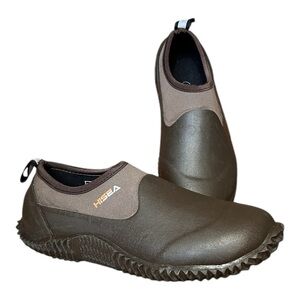 HISEA Brown Unisex Garden Shoes sz 7.5 Men 8.5 Women Rubber Neoprene Waterproof